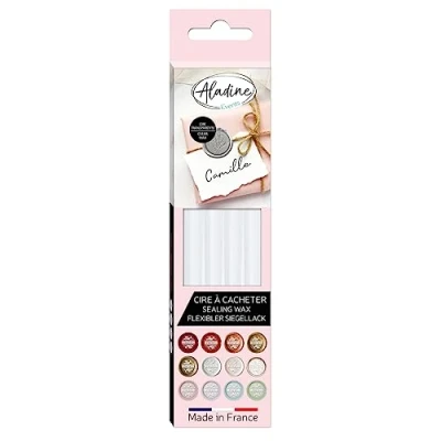 Abbildung von Aladine Packung mit 4 flexiblen Wachsstiften transparent