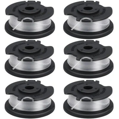 Abbildung von Yweller 6 Stück Ersatzfadenspule GE CT 18/28 Li Fadendicke 1,6 mm Fadenlänge 5 m,für Einhell Akku Rasentrimmer 18/260 Li,GE TC,GE Solo