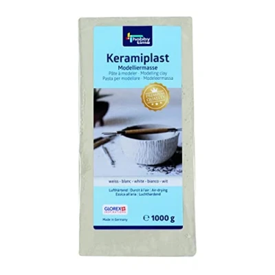 Abbildung von Glorex Bastelnaturmaterial Keramiplast 1000 g, weiß