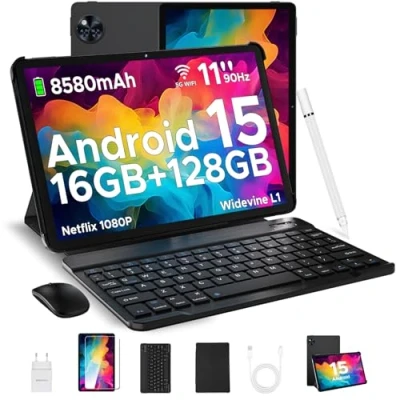 Abbildung von DOOGEE U11 2025 Neueste Android 15 Tablet 11 Zoll 16GB+128GB (2TB TF) Widevine L1 Gaming Tablet, 8580mAh, Octa Core, 2.4G+5G WiFi, 13MP+5MP, mit Tastatur, Maus, Stift, Hülle und Schutzfolie