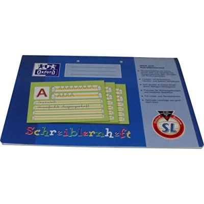 Abbildung von OXFORD Schulheft, Schreiblernheft, A4 quer, liniert (Lineatur SL), gelocht, 16 Blatt