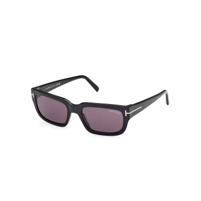 Abbildung von TOM FORD Unisex FT1075 EZRA 01A Gläser SONNENBRILLEN Acetat Schwarz Grau Quadratisch Normal