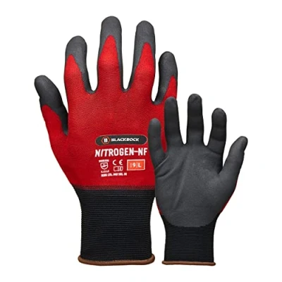 Abbildung von Blackrock Nitrogen NF Ultraleichte Arbeitshandschuhe, Nitrilschaum, Handflächenbeschichtung für hervorragenden trockenen, nassen und öligen Griff Handhabung Größe 11/2XL