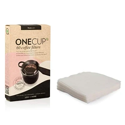 Abbildung von finum® 60 ONE CUP Coffee Filters Kaffeefilter für die Halterung, Papier Kaffeefilter, Filter Kaffeepulver, Kaffeefilterhalter, Kaffeebereiter Becher, BPA frei