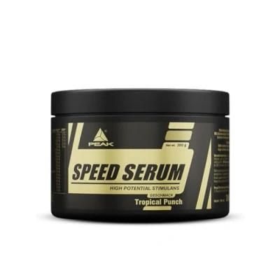 Abbildung von PEAK Speed Serum 300g Geschmack Tropical Punch I 30 Portionen Pulver Energydrink Pre Workout Diät mit BCAAs L Carnitin Panax Ginseng Grüntee EGCG Guarana Extrakt 300 g