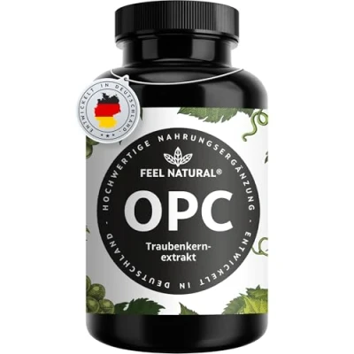 Abbildung von OPC Traubenkernextrakt 240 Kapseln mit 1000mg Extrakt Höchster Gehalt nach HPLC aus französischen Weintrauben Vegan, hochdosiert, in Deutschland produziert