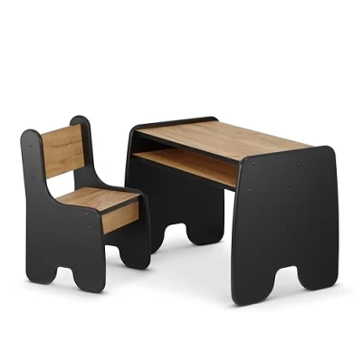 Abbildung von defiPad Stylisch und Stabile Kindertisch mit Stuhl Schreibtisch Kinder stauraum Kinderstuhl Sitzgruppe Tisch Set Kinderzimmer Möbel