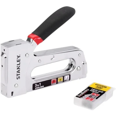 Abbildung von Stanley TR120 Handtacker und Nagler 3 in 1, Heftzange, Gerades Magazin, Schwarz, Edelstahl, Stahl