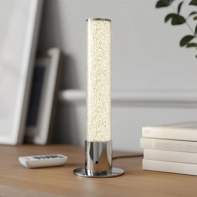 Abbildung von Lindby LED Tischleuchte Fria, dimmbar, Leuchtmittel fest verbaut, Farbwechsel RGB + weiß, Modern, Kunststoff, Metall, transparent, chrom, 1 flammig, inkl.