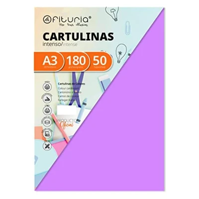 Abbildung von Pack 50 Cartulinas Color Lila Tamaño A3 180g