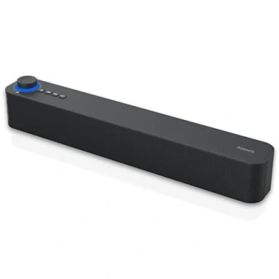 Abbildung von Atlantis Soundbar PC 20W, Lautsprecher, Klinke 3.5mm + Bluetooth 5.3 für Smartphone, FireTV, Plattenspieler, Batt. 2400mhA, FM Radio, Tragbar, TV, Smartp 420x60x74 mm P003 C0820 B