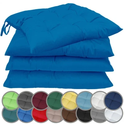 Abbildung von NatureMark Sitzkissen Gemütliche Outdoor Sitzkissen, Universal 4er Set Sitzpolster Kissen, schadstoffgeprüft, Royal blau