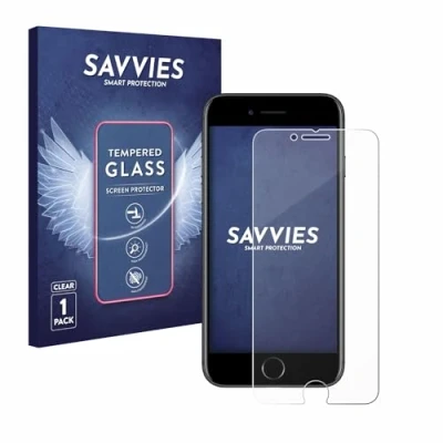 Abbildung von Savvies Panzer Schutz Glas für Apple iPhone 7/8 9H Hartglas, Anti Fingerprint, Displayschutz