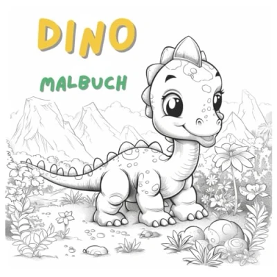 Abbildung von Dino Malbuch ab 4 Jahre: Die Zauberhafte Dinos zum Ausmalen für Kinder Jahren: 27 tolle Motive Das ideale Geschenk
