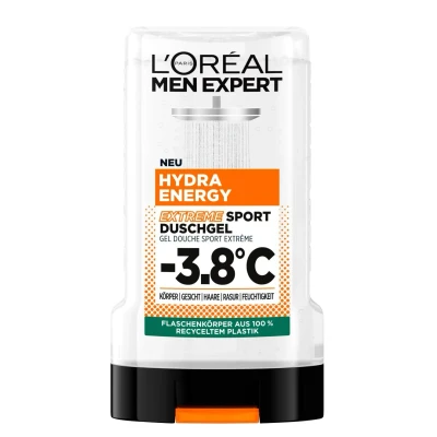 Abbildung von L&#039;Oréal Men Expert Duschgel und Shampoo für Männer, Duschbad zur Reinigung von Körper, Haar Gesicht, Herren Körperpflege mit kühlendem Effekt 3,8C, Hydra Energy Extreme Sport, 6 x 250 ml