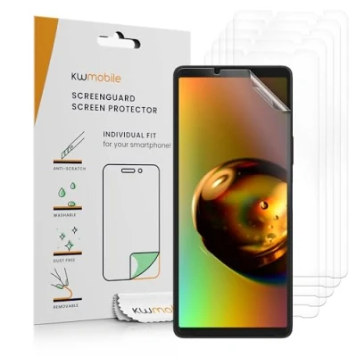 Abbildung von kwmobile 6X Displayschutzfolie kompatibel mit Sony Xperia 10 VI Folie klare Schutzfolien Set in transparent