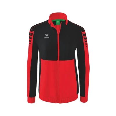 Abbildung von Erima Damen Six Wings Präsentationsjacke, rot/schwarz, 44