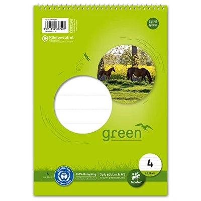 Abbildung von 2 x Staufen Spiralblock Green A5 Kopf 70 g/qm liniert Lineatur 4 40 Bl