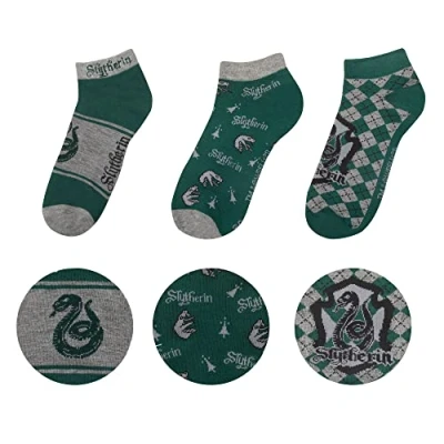 Abbildung von Cinereplicas Socken Harry Potter Knöchelsocken 3er Pack Slytherin