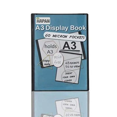 Abbildung von ARPAN Präsentationsmappe, A3, mit 48 starken Taschen, Hochformat, 0,8 mm Einband, Schwarz