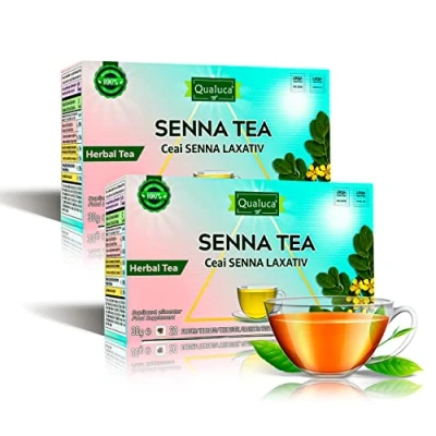 Abbildung von Qualuca Senna Tee Abführmittel natürliches Natürlicher Sennesblättertee Kräutertee Packung mit 2 40 Teebeutel 60g