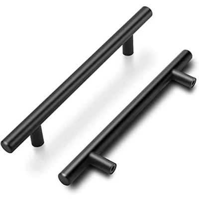 Abbildung von goldenwarm 10 Stücke Möbelgriff 192mm Edelstahl Schwarz Stangengriff Schrankgriffe Schubladengriffe Türgriffe Küche Badmöbel Griffe Edelstahlrohr Ø 12mm