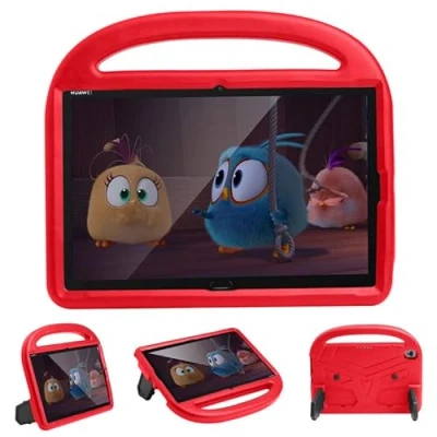 Abbildung von Kinderhülle für Huawei Mediapad M6 2019/M5 10,8 Zoll, Tablet Hülle kinderfreundlich, leicht, Griff mit Ständer, weicher EVA Schaum, stoßfeste Schutzhülle, Rot