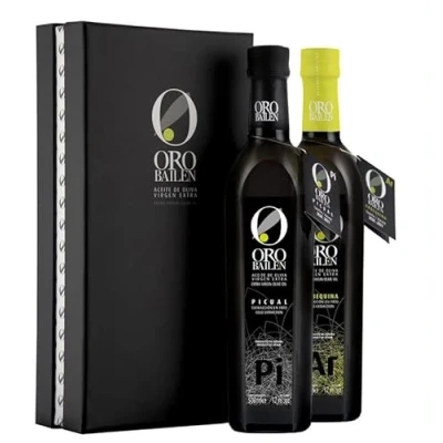 Abbildung von Gourmet Geschenk Box Spanisch Olivenöl extra vergine Oro Bailén Family Reserve Arbequina + Picual