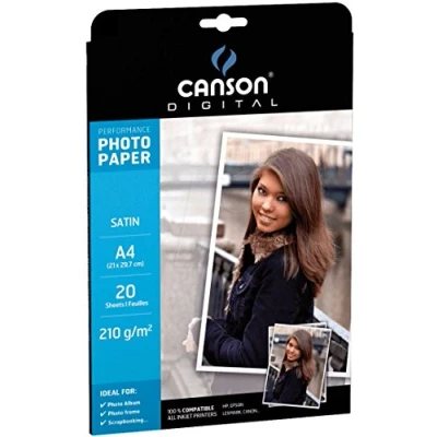 Abbildung von Canson Digital Performance Fotopapier, A4, Satin, Weiß