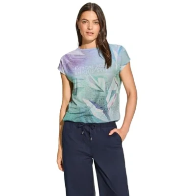 Abbildung von Cecil Burnout Tshirt print, Damen, Größe: XS, Grün