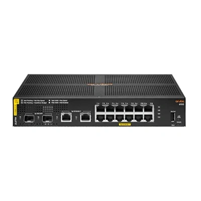 Abbildung von HPE Aruba 6100 Switch 12G CL4 2SFP+ 139W Europe, schwarz (JL679AABB)