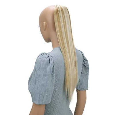 Abbildung von CAISHA 60cm Haarzopf Hannah mit Klettverschluss Haarteil Haarverlängerung Glatt Blond Mix HCK7