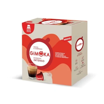 Abbildung von Gimoka Kaffeekapseln Espresso Intenso, Intensität 12/13 50 Kapsel aus Plastik Kompatibel mit Nespresso* Haushalts Espressomaschinen Hergestellt in Italien