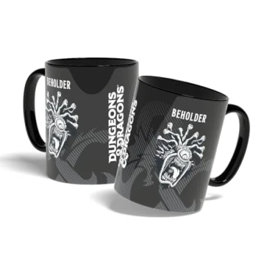 Abbildung von Konix Dungeons &amp; Dragons Tasse Keramiktasse 320 ml Beholder Motiv Schwarz und Weiß