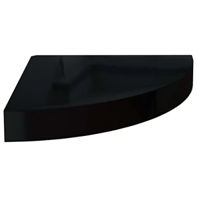 Abbildung von vidaXL Eckregal Schweberegal Wandregal Bücherregal CD DVD Regal Wandboard Hängeregal Wand Dekoregal Hochglanz Schwarz 25x25x3,8cm MDF