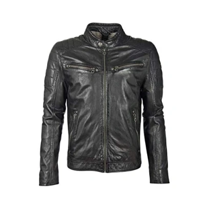 Abbildung von Gipsy GB Derry Laorv Lederjacke, Herren, Größe: Medium, Bio black