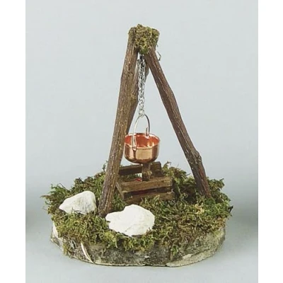 Abbildung von Puppenhaus Lagerfeuer mit Kessel, 140 mm Flackerlicht