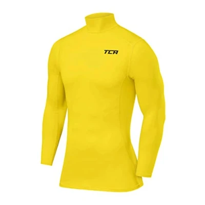 Abbildung von TCA Herren Pro Performance Kompression Langarm Thermo Oberteil mit Stehkragen Gelb, M