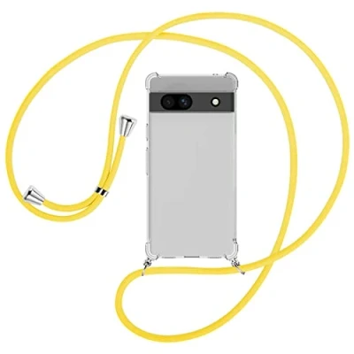 Abbildung von mtb more energy® Handykette kompatibel mit Google Pixel 7a Banana Gelb Smartphone Hülle zum Umhängen Anti Shock Full TPU Case
