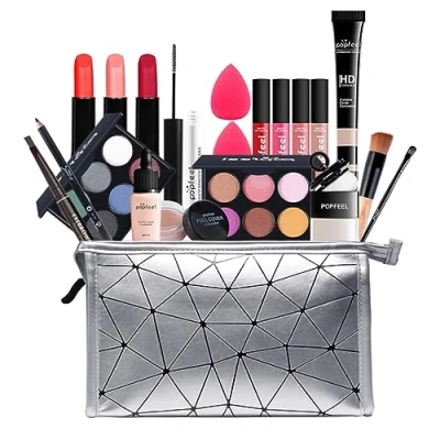 Abbildung von FantasyDay Multifunktions Exquisite Make up Geschenkset Kosmetik Schmink Kit für Gesicht, Augen und Lippen Makeup Paletten Schminkkoffer mit Lidschatten Palette, Lippenstift, Rouge, Mascara, Pinsel