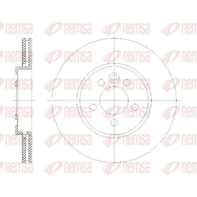 Abbildung von REMSA 6614.10 Bremsscheibe Vorderachse 284, 284 22 5 Belüftet ROVER: 75, 75 Tourer, MG: ZT T Kombi, Limousine