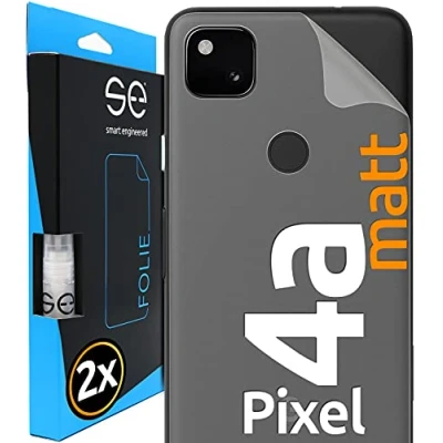 Abbildung von 2x se® 3D SCHUTZFOLIE Rückseite Entspiegelt für Google Pixel 4a ,Anti Staub, Backcover, einfache blasenfreie Installation, Ultra Klar,Schutz vor Schmutz, Stoß Kratzfest, aus Deutschland