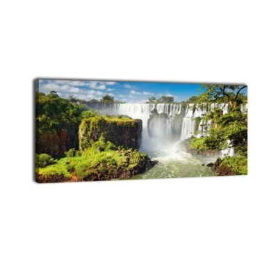 Abbildung von Leinwandbild Panorama Nr. 228 Iguassufalls 100x40cm, Keilrahmenbild, Bild auf Leinwand, Argentinien Wasserfall Dschungel