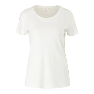 Abbildung von s.Oliver Black Label Tshirt basic, Damen, Größe: 38, Soft white