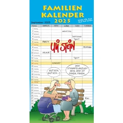 Abbildung von Uli Stein Familienkalender 2025: Familienplaner mit 5 Spalten: Kalender für die Familie: Urlaub, Geburtstage, Termine auf einen Blick! (Uli 2025)