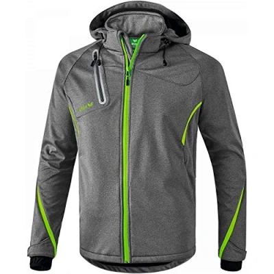 Abbildung von Erima Softshelljacke, Herren, Größe: Medium, Grey melange/green gecko
