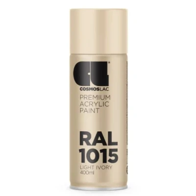 Abbildung von COSMOS LAC Sprühlack beige, glänzend Spraydosen Sprühfarbe DIY Lack Acryllack Spray Farbspray Sprühdose Lackspray Farbe für Kunststoff, Metall, uvm. (RAL 1015 hellelfenbein)