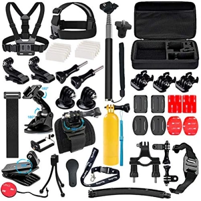 Abbildung von Suptig Zubehör Set kompatibel für GoPro Hero 13/Hero 12/11/10/9/8/7/6/5/4/3/3+/2/1/Session und AKASO Insta 360 DJI osmos Action Kamera