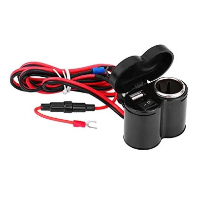 Abbildung von Motorrad USB Ladegerät, Zigarettenanzünder, wasserdicht, USB, 2 in 1 Handy für Motorrad, Scooter, 12 45 V