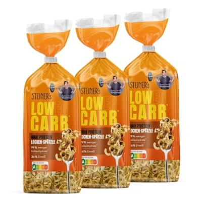 Abbildung von STEINER&#039;s Low Carb High Protein Locken Spätzle (3x250g)